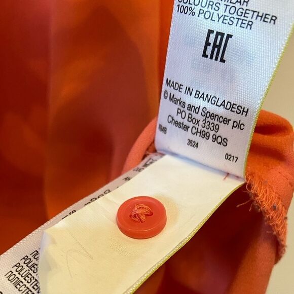 M&S COLLECTION Coral Light Button Up Blouse UK 14 - Picture 5 of 9
